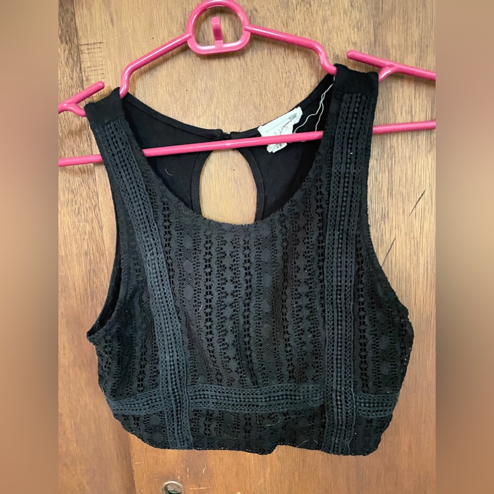 LA hearts black crop tank